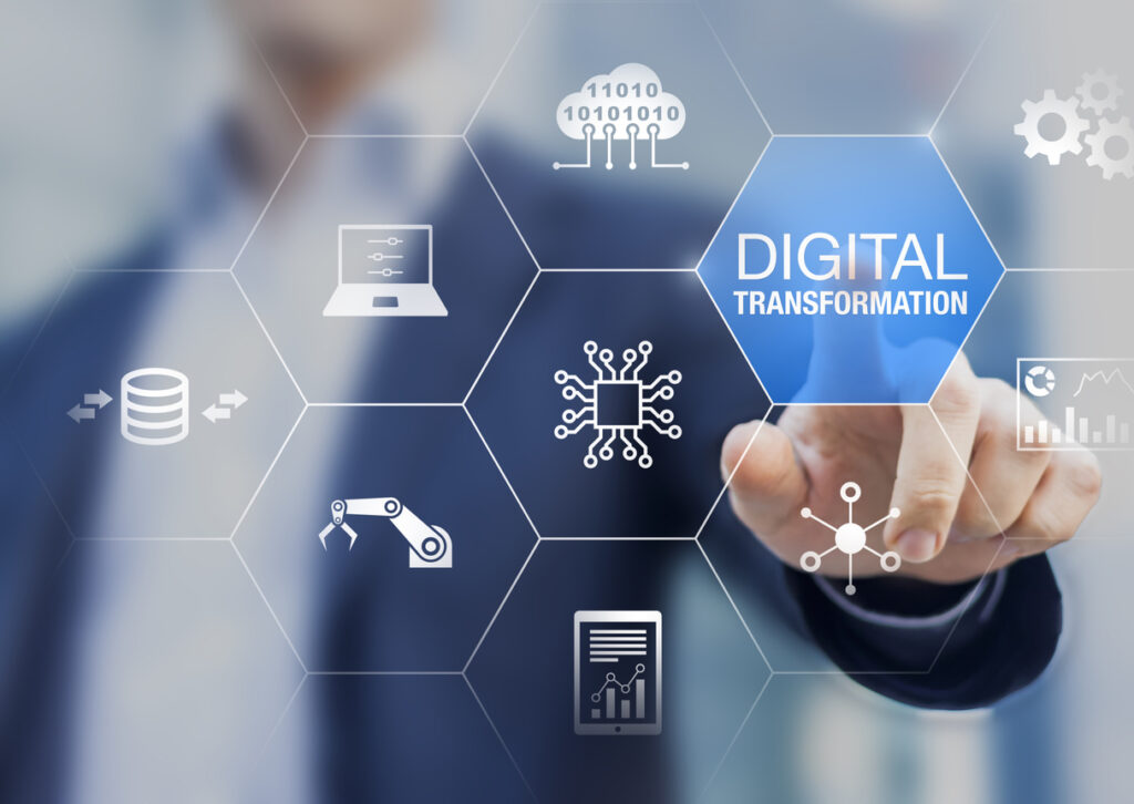 The cover image of the blog post on how the digitization of business processes and its subsequent digitalization leads to a true digital transformation