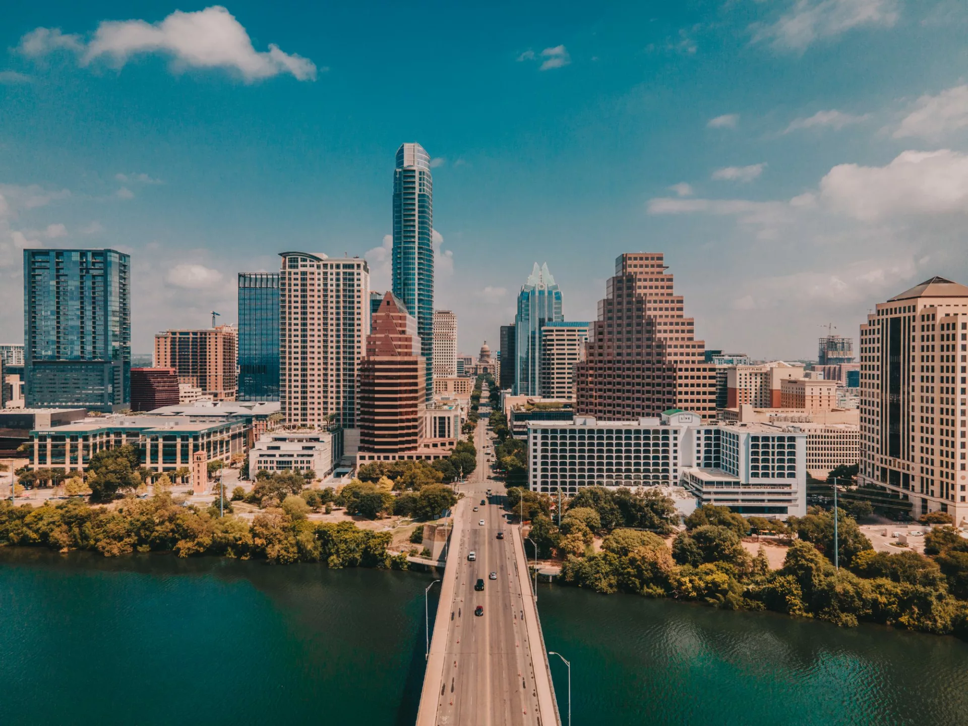 Austin skyline and Congress Street bridge|