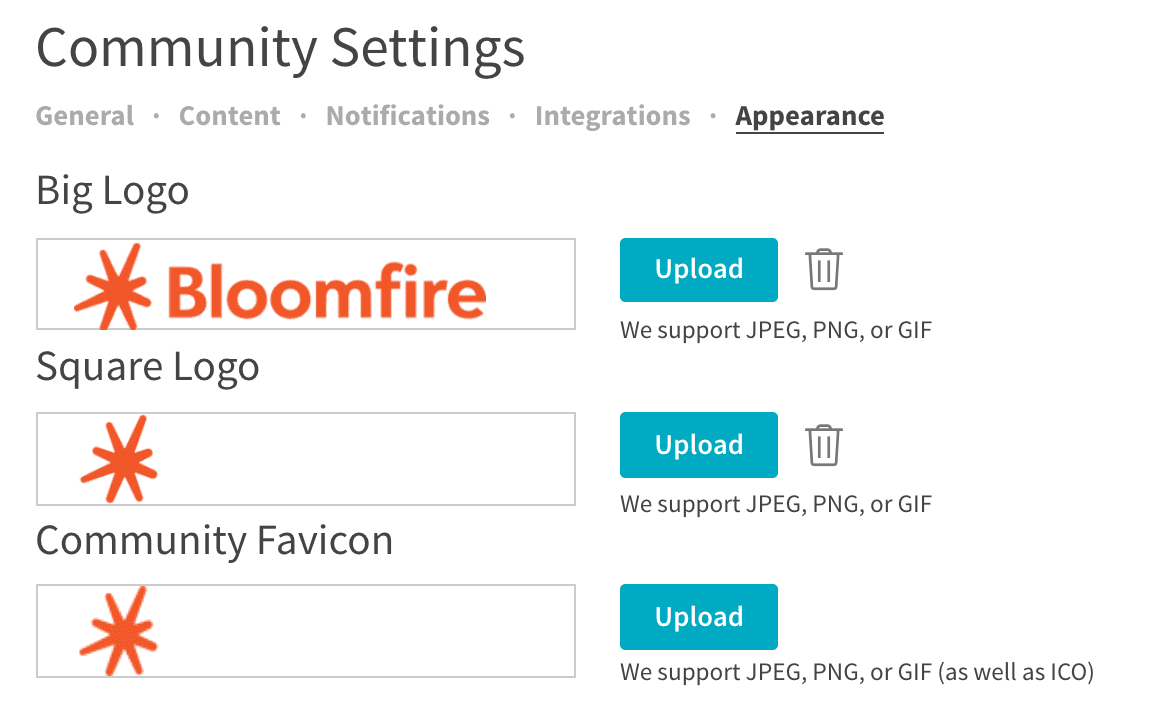 Community Settings 