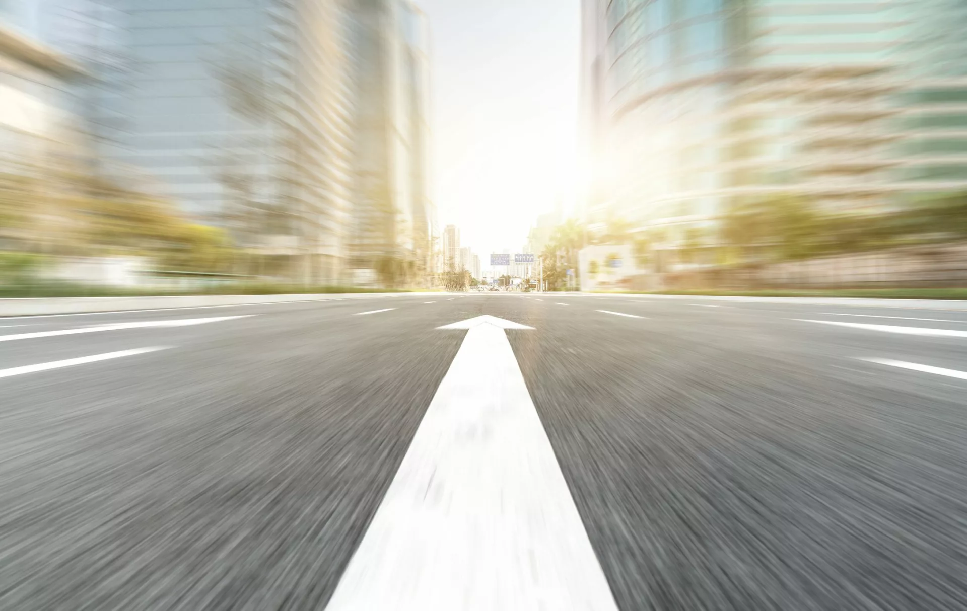 blurred highway as metaphor for delivering insights at speed of business decisions|