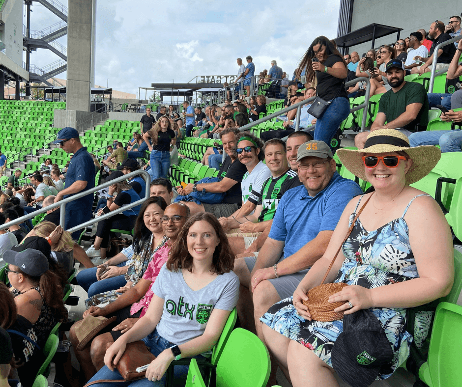 The Bloomfire team at Austin's Q2 Stadium