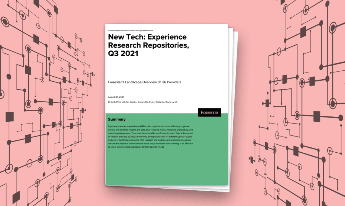 Forrester report cover|experience research repository tech concept