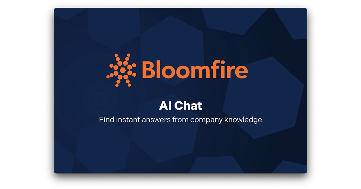 Video placeholder for AI Chat feature. Find relevant answers from company knowledge