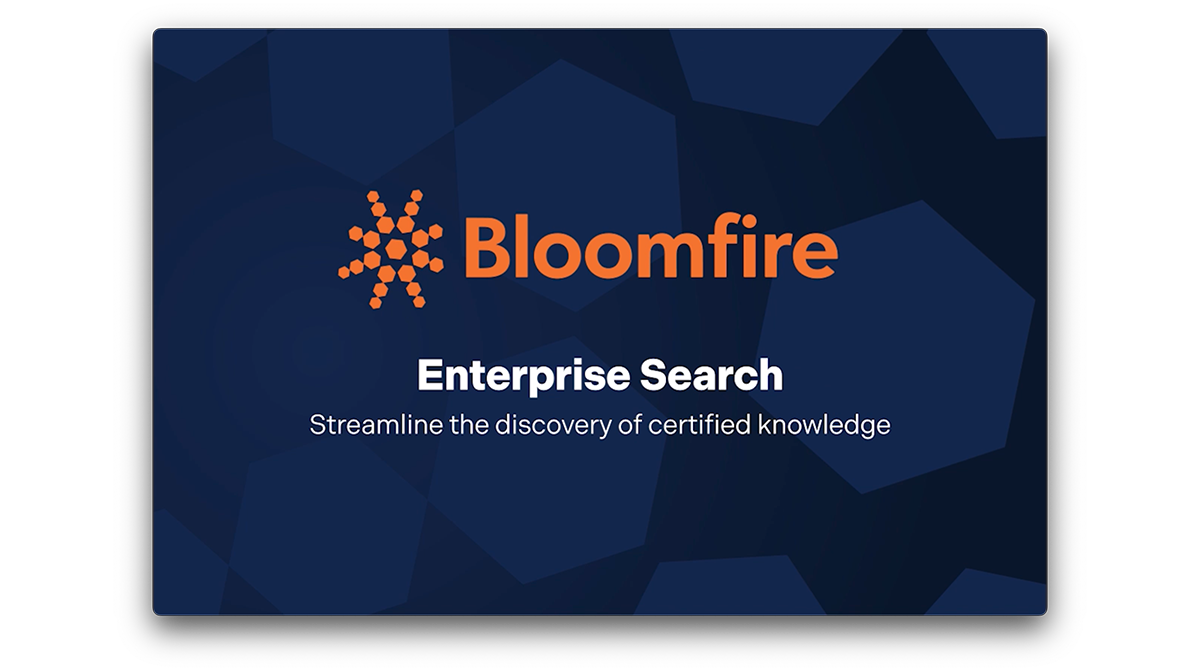 Video placeholder for enterprise search feature to streamline the discovery of certified knowledge from sharepoint or microsoft teams