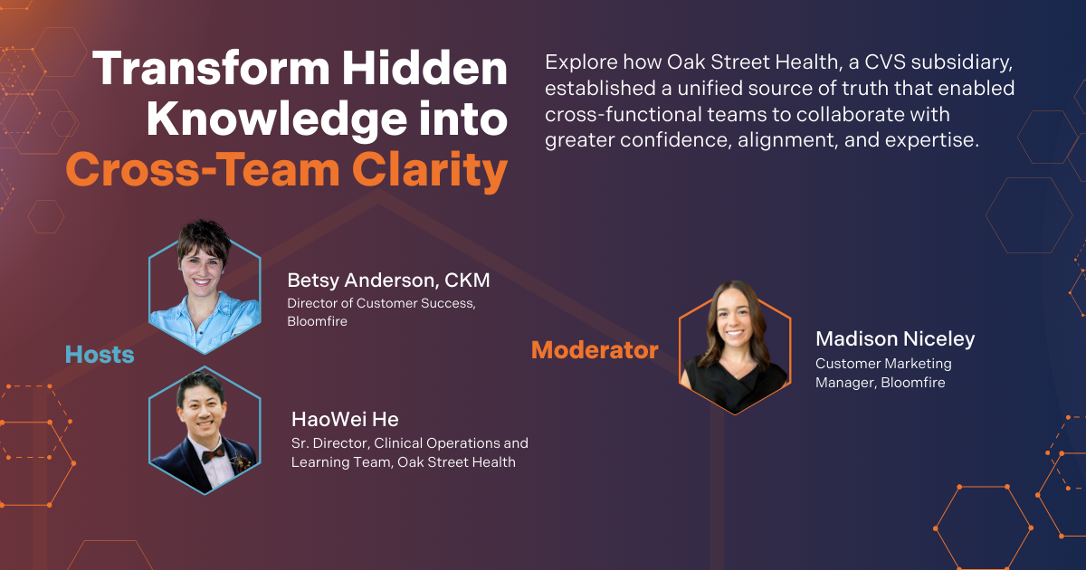 Bloomfire Oak Street Health webinar header image