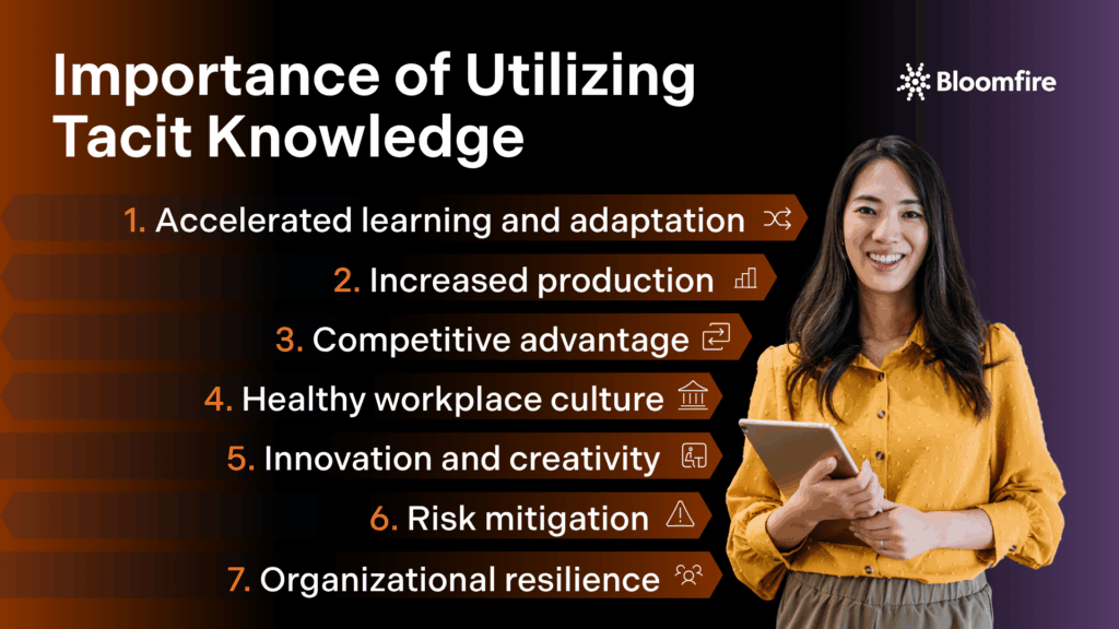 An infographic on the importance of utilizing tacit knowledge