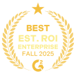 Best ROI Enterprise Fall 2025 G2 award logo