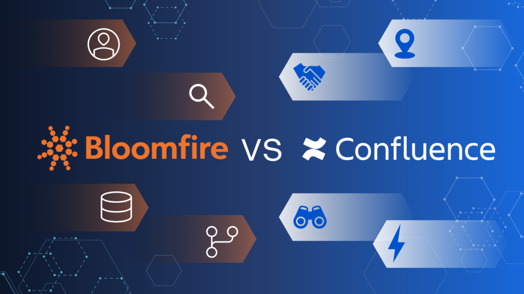The header image of Bloomfire vs. Confluence