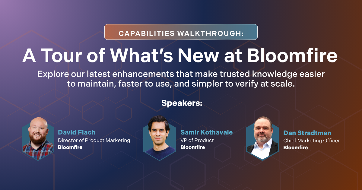 Bloomfire April 2026 webinar, capabilities walkthrough: a tour of whats new