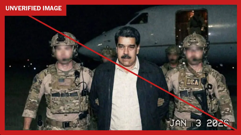 A fabricated AI image of Nicolas Maduro's arrest