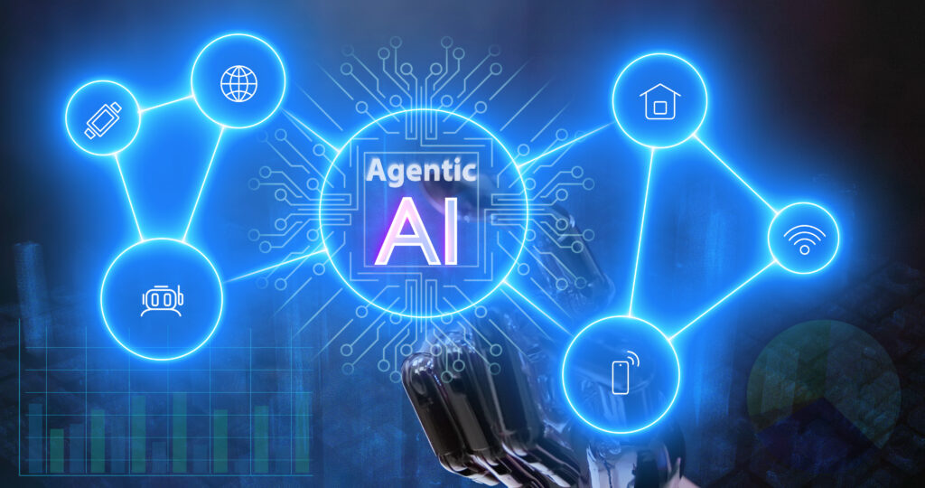 An organizer where agentic AI is in the middle circle and is connected with other technological concepts